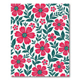 Red Vibrant Red Floral Area Rug