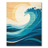 Coastal Beach Blue and Teal Blue Teal Ocean Wave Area Rug