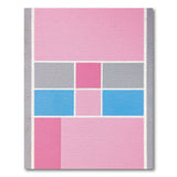 Pink Blue Geometric Block Area Rug