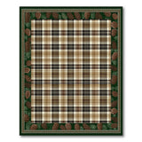 Rustic Pine Plaid Area Rug in Brown Tan