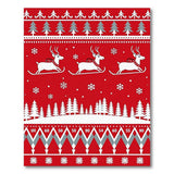 Festive Red Reindeer Christmas Area Rug