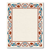 Ornate Teal Rust Persian Border Rug