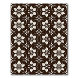 Vintage White Floral on Brown Area Rug