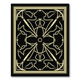 Elegant Black Gold Floral Anchor Rug