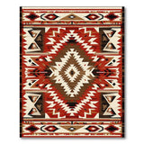 Bold Red Diamond Geometric Southwestern Rug