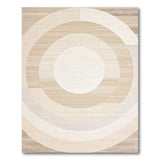 Neutral Beige Concentric Circles Geometric Area Rug