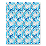 Faceted Blue Teal Crystal Geometric Rug