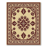 Elegant Beige Maroon Persian Medallion Rug