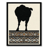 Black Bison Silhouette Heritage Tribal Rug