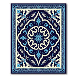 Traditional Persian Blue and Teal Navy Blue Traditional Persian Medallion Area Rug