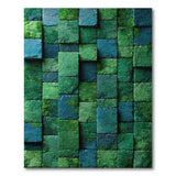 Lush Mossy Teal Green Tile Geometric Rug