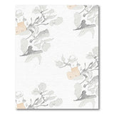 Watercolor Grey Botanical Leaves Area Rug