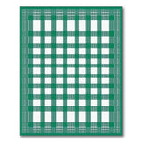 Green Gingham Checkered Rustic Farmhouse Rug