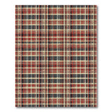 Distressed Red Black Plaid Area Rug