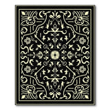 Black and White Elegant Black White Persian Floral Rug