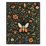 Orange Floral Bee Botanical Area Rug