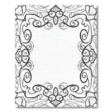 Ornate Floral Swirl Black White Area Rug