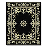 Black Gold Ornate Persian Border Rug