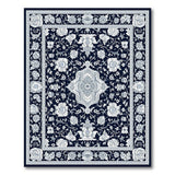 Traditional Persian Navy Blue Traditional Persian Floral Rug