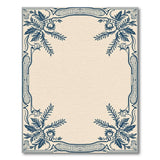 Navy Ornate Floral Vine Border Area Rug