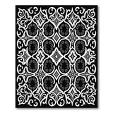 Black and White Elegant Black White Ornate Persian Area Rug