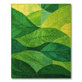 Vibrant Green Leaf Overlap Area Rug
