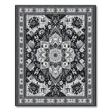 Black and White Black White Mandala Persian Area Rug