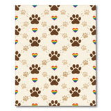 Paw Print Rainbow Hearts Washable Area Rug