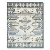 Southwestern Blue and Teal Blue Teal Southwestern Geometric Area Rug