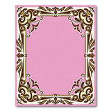 Pink Elegant Pink Ornate Border Area Rug