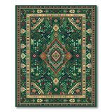 Emerald Green Southwestern Geometric Area Rug
