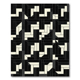 Black White Geometric Modern No. 14 Area Rug