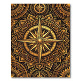 Golden Compass Mandala Area Rug