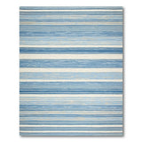 Blue Grey Striped Coastal Area Rug