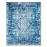 Teal Blue Distressed Medallion Area Rug