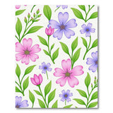 Pink Purple Cosmos Floral Pattern Area Rug