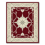 Ornate Red Medallion Area Rug