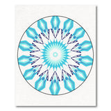 Teal Snowflake Geometric Round Rug