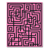 Pink Geometric Modern Bold Pink Maze Geometric Area Rug