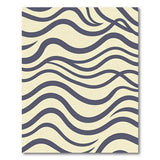 Navy Blue Abstract Wave Area Rug on Cream