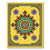 Vibrant Yellow Mandala Area Rug with Multi-Color Patterns
