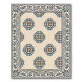 Blue Mandala Persian Area Rug with Ornate Border