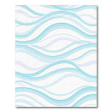 Abstract Area Cascading Teal Waves Abstract Area Rug
