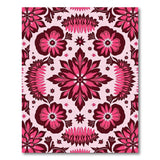 Vibrant Pink Floral Baroque Area Rug