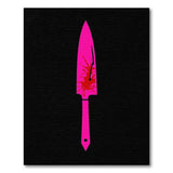 Edgy Pink Knife Blood Splatter Area Rug