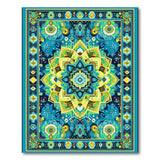 Vibrant Teal Mandala Area Rug