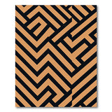 Bold Orange Black Geometric Maze Area Rug