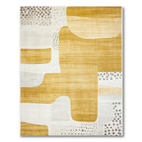 Abstract Yellow Area Rug with Organic Shapes