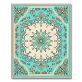 Teal Persian Floral Medallion Blue and Teal Area Rug