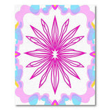 Vibrant Pink Starburst Geometric Area Rug